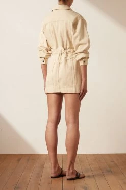 Shona Joy DRESSES SIERRA PANELLED UTILITY MINI DRESS - CREAM
