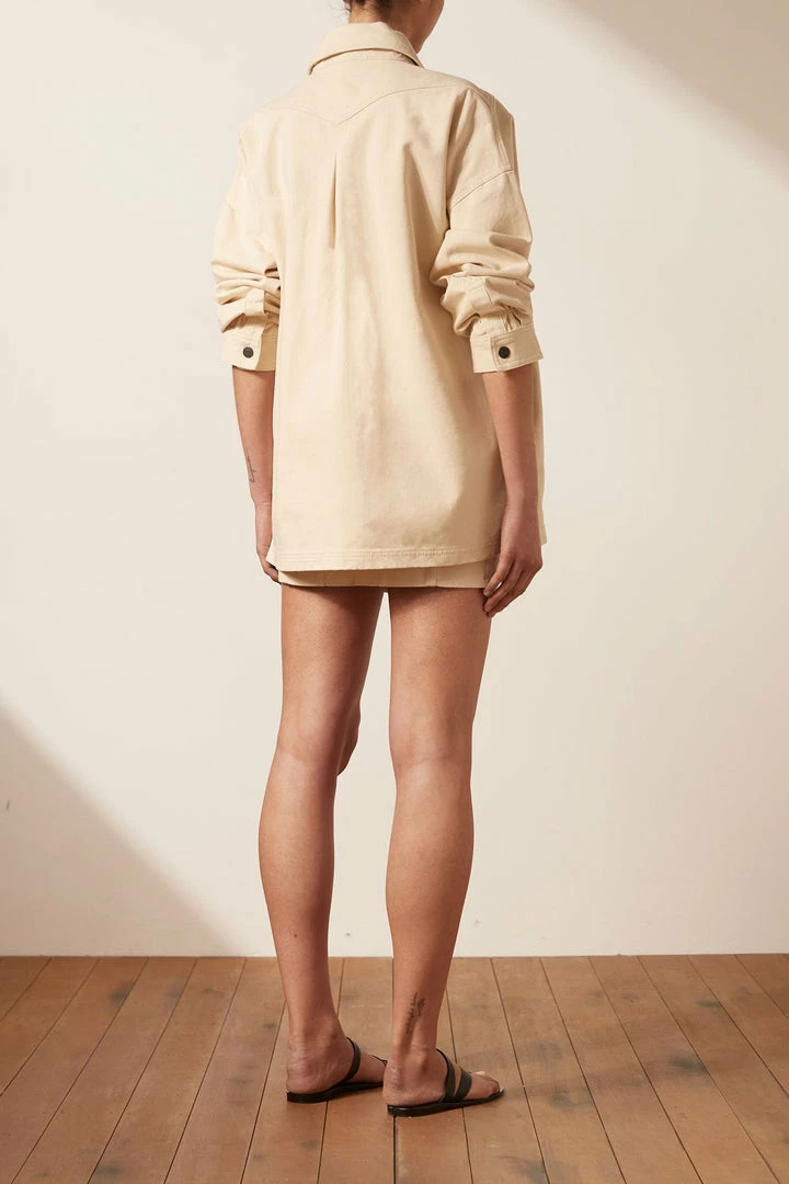 Shona Joy TOPS SIERRA OVERSIZED UTILITY SHIRT - CREAM