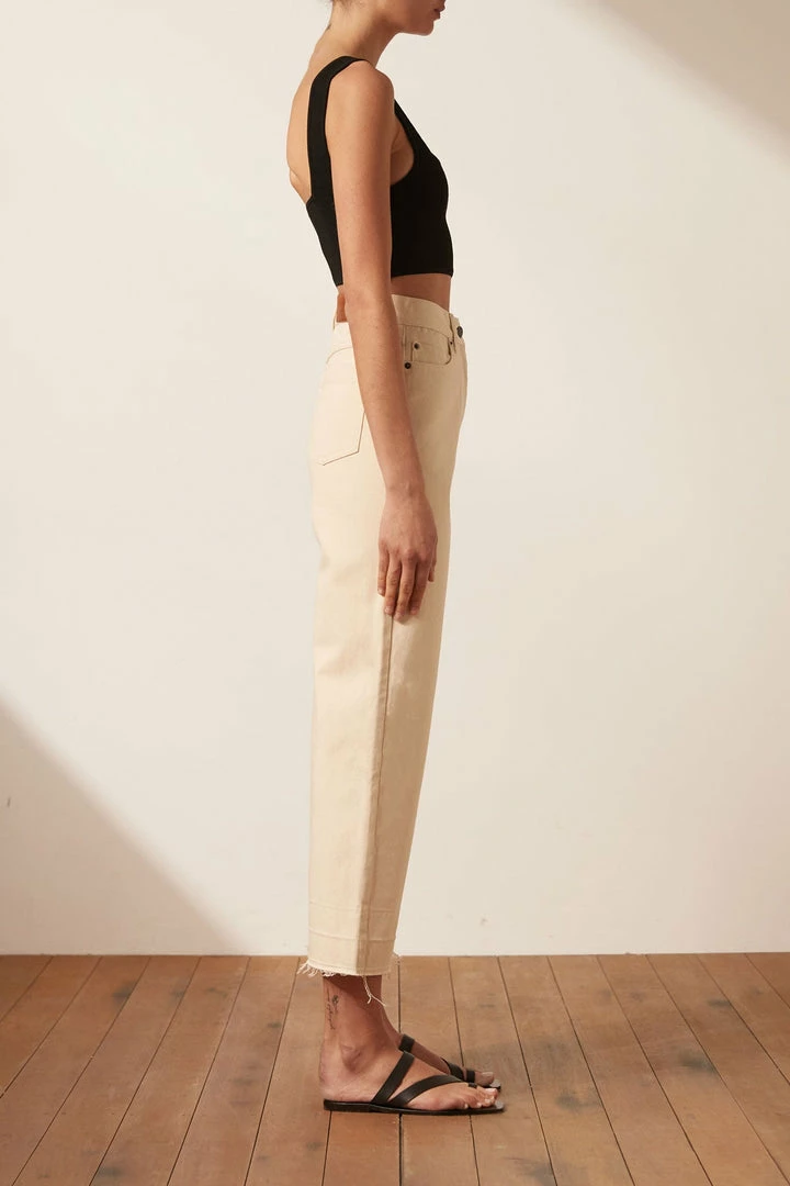 Shona Joy SIERRA STRAIGHT LEG JEAN - CREAM