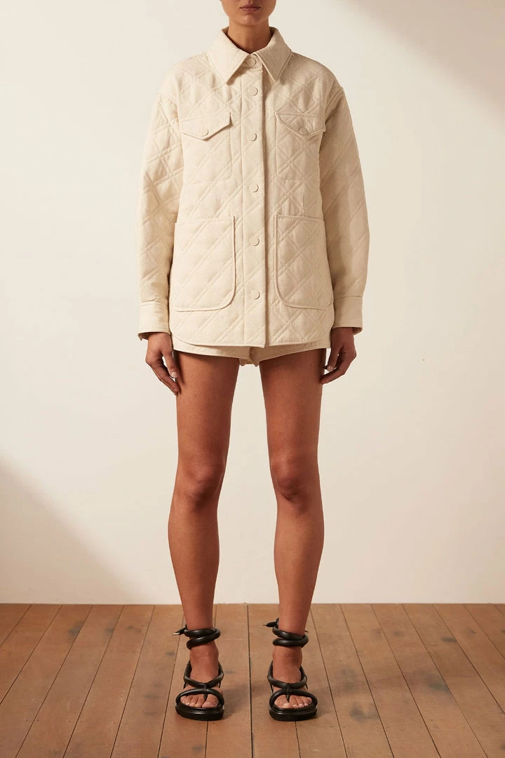 Shona Joy TOPS ALESSIA OVERSIZED QUILTED JACKET - CHALK