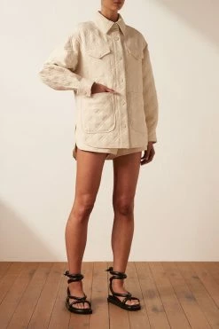 Shona Joy TOPS ALESSIA OVERSIZED QUILTED JACKET - CHALK