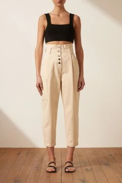 Shona Joy SHORTS & PANTS SIERRA PAPERBAG JEAN - CREAM