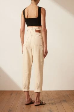 Shona Joy SHORTS & PANTS SIERRA PAPERBAG JEAN - CREAM