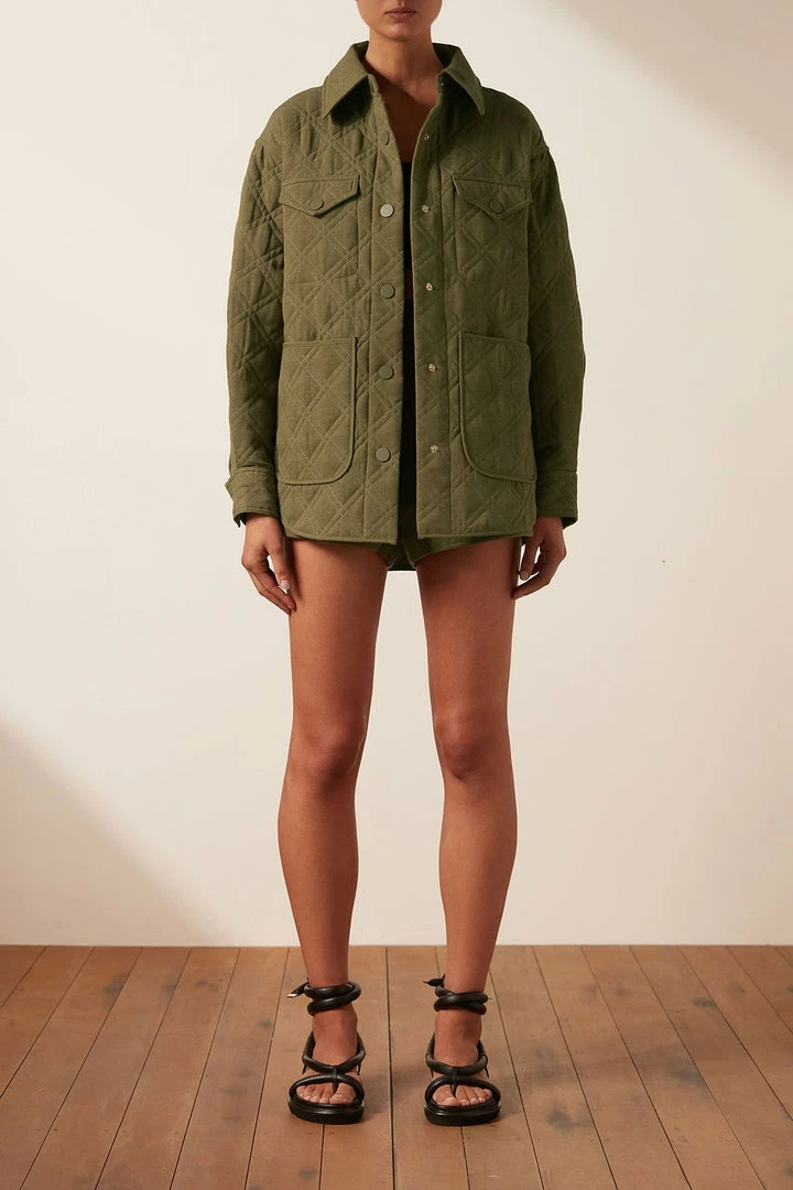 Shona Joy ALESSIA QUILTED SHORT - BAYLEAF