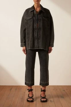 Shona Joy ANNA OVERSIZED PANELLED JACKET - COAL