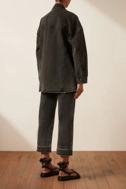 Shona Joy ANNA OVERSIZED PANELLED JACKET - COAL