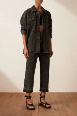 Shona Joy ANNA OVERSIZED PANELLED JACKET - COAL