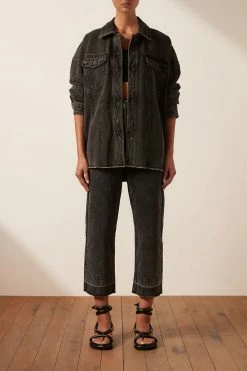 Shona Joy ANNA OVERSIZED PANELLED JACKET - COAL