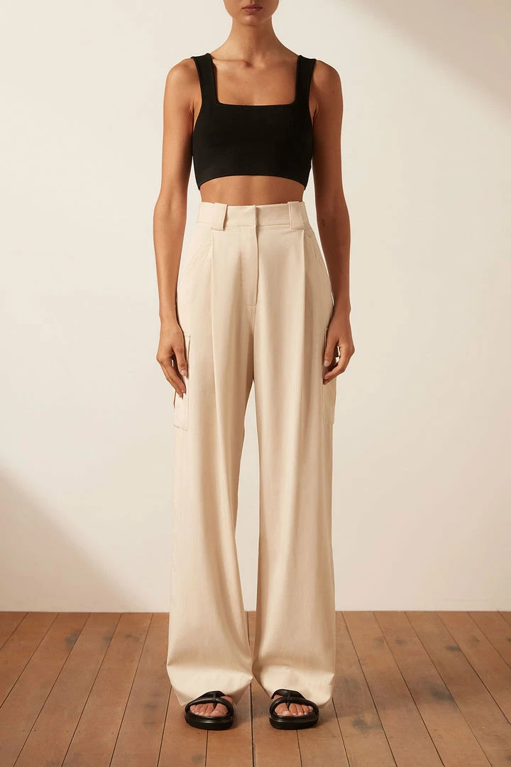 Shona Joy SARA UTILITY RELAXED PANT - CREMA
