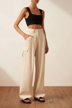 Shona Joy SARA UTILITY RELAXED PANT - CREMA