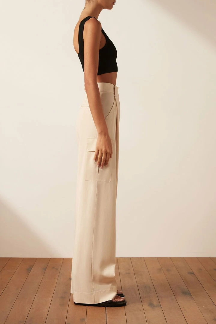 Shona Joy SARA UTILITY RELAXED PANT - CREMA