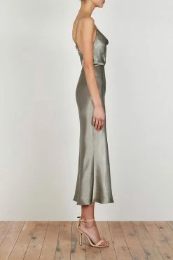 Shona Joy DRESSES LA LUNE BIAS COWL MIDI DRESS - SAGE