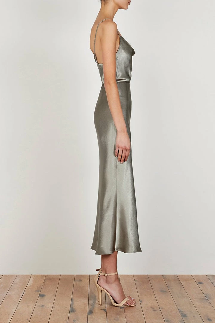 Shona Joy DRESSES LA LUNE BIAS COWL MIDI DRESS - SAGE
