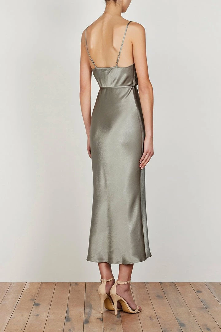 Shona Joy DRESSES LA LUNE BIAS COWL MIDI DRESS - SAGE