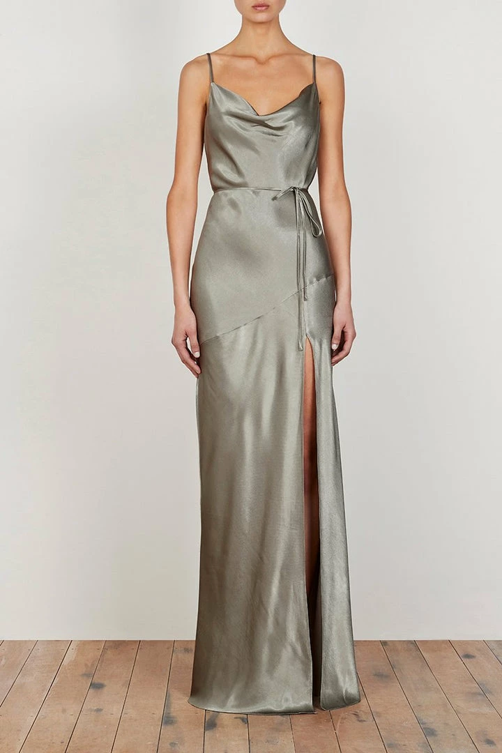 Shona Joy LA LUNE BIAS COWL MAXI DRESS - SAGE DRESSES
