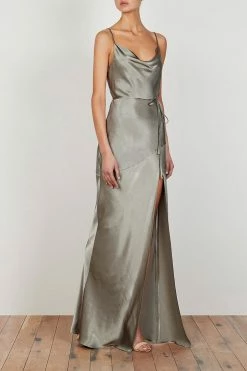 Shona Joy LA LUNE BIAS COWL MAXI DRESS - SAGE DRESSES