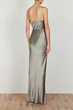 Shona Joy LA LUNE BIAS COWL MAXI DRESS - SAGE DRESSES