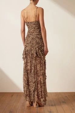 Shona Joy VALERIA RUCHED FRILL MAXI DRESS