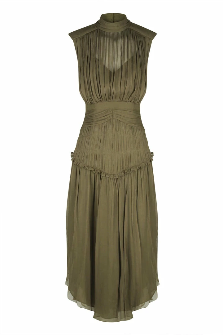 Shona Joy DRESSES IRIS SLEEVELESS OPEN BACK MIDI DRESS - CUMIN