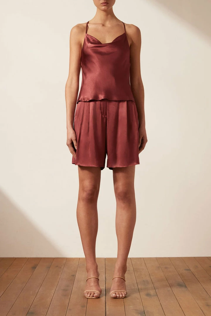 Shona Joy THALIA COWL BACK CAMI TOP - SANGRIA TOPS