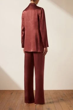 Shona Joy TOPS THALIA DOUBLE BREASTED BLAZER - SANGRIA