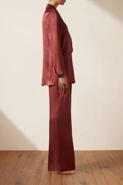 Shona Joy TOPS THALIA DOUBLE BREASTED BLAZER - SANGRIA