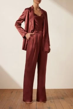 Shona Joy TOPS THALIA DOUBLE BREASTED BLAZER - SANGRIA