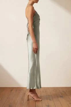 Shona Joy LA LUNE RUCHED BODICE MIDI DRESS - SAGE DRESSES