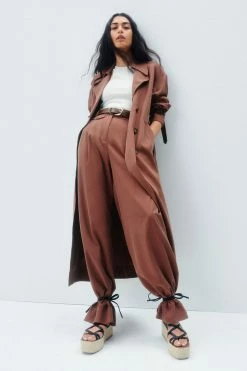 Shona Joy SARA TAILORED WIDE LEG PANT - CHESTNUT SHORTS & PANTS