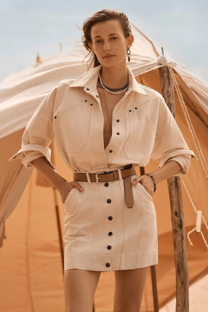 Shona Joy SIERRA PANELLED UTILITY MINI SKIRT - CREAM SKIRTS