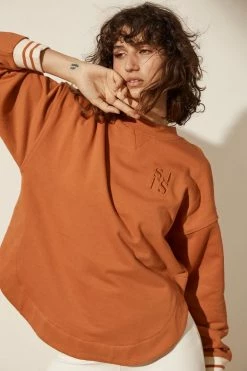 Shona Joy TOPS SJ LOGO CURVED HEM JUMPER - TURMERIC