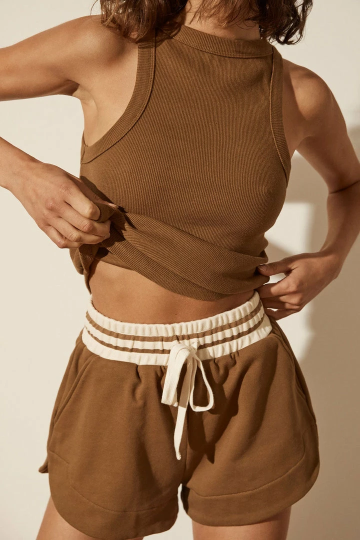 Shona Joy SJ CURVED HEM SHORT - CUMIN KNITWEAR