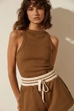 Shona Joy SJ CURVED HEM SHORT - CUMIN KNITWEAR