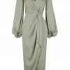 Shona Joy DRESSES LUXE TIE FRONT BALLOON SLEEVE MIDI DRESS - EUCALYPTUS