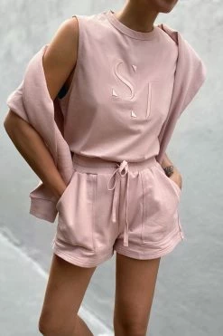 Shona Joy SJ SWEAT SHORT - ROSE DUST KNITWEAR