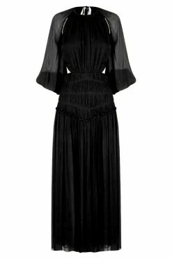 Shona Joy SAFIRA CUT OUT BACKLESS MIDI DRESS - BLACK DRESSES
