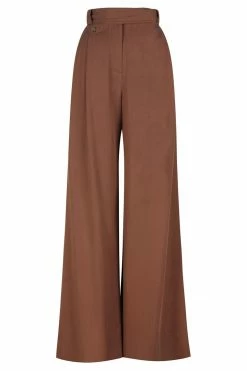 Shona Joy SARA TAILORED WIDE LEG PANT - CHESTNUT SHORTS & PANTS