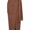 Shona Joy SKIRTS SARA WRAP MIDI SKIRT - CHESTNUT