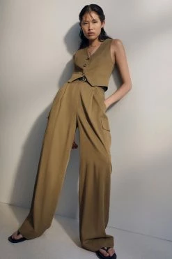 Shona Joy SARA TAILORED FITTED VEST - TAPENADE