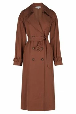 Shona Joy SARA TRENCH COAT - CHESTNUT TOPS