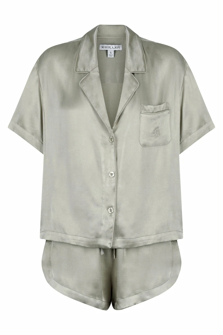 Shona Joy SHORTS & PANTS LA LUNE LOUNGE SHIRT SET - SAGE