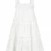 Shona Joy DRESSES COSMO LINEN TIERED FRILL MINI DRESS - RICE