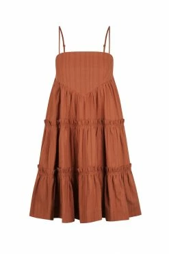 Shona Joy KAIA TIERED MINI DRESS - PAPRIKA