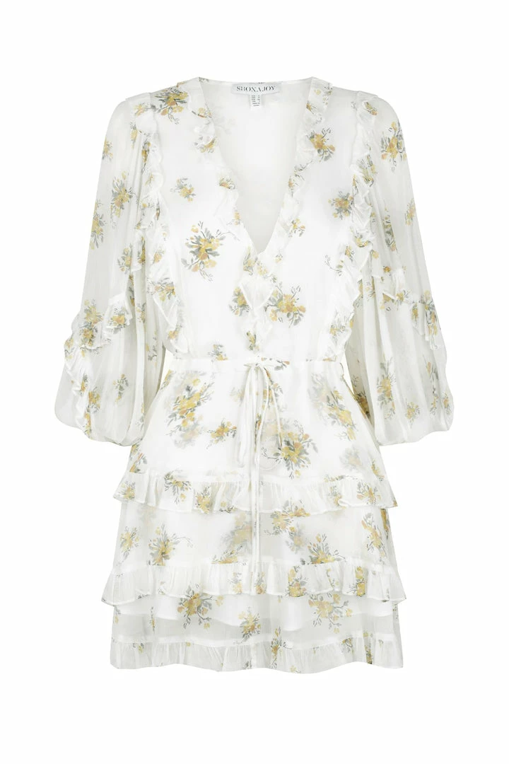 Shona Joy JULIETA BALLOON SLEEVE FRILL MINI DRESS EVENTS