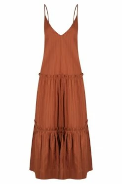 Shona Joy DRESSES KAIA PLUNGED BACKLESS MIDI DRESS - PAPRIKA