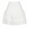 Shona Joy SKIRTS MAYA LINEN LACE UP FRILL MINI SKIRT - IVORY