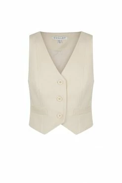 Shona Joy SARA TAILORED FITTED VEST - CREMA