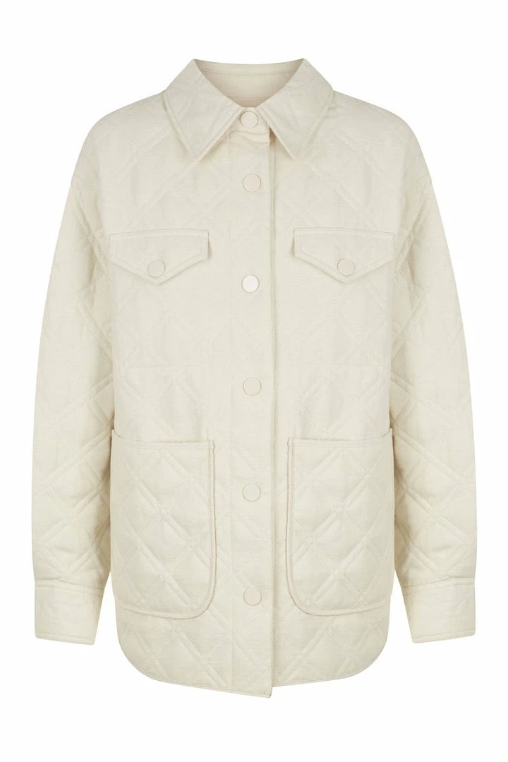 Shona Joy TOPS ALESSIA OVERSIZED QUILTED JACKET - CHALK