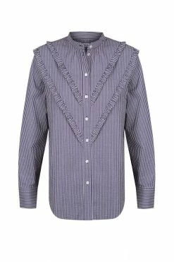 Shona Joy GRETA CHEVRON FRILL SHIRT