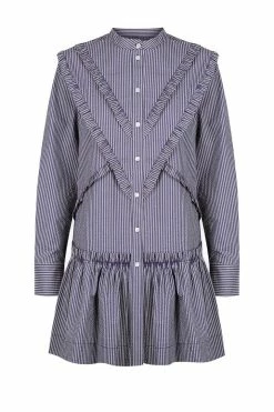 Shona Joy GRETA CHEVRON FRILL MINI DRESS DRESSES